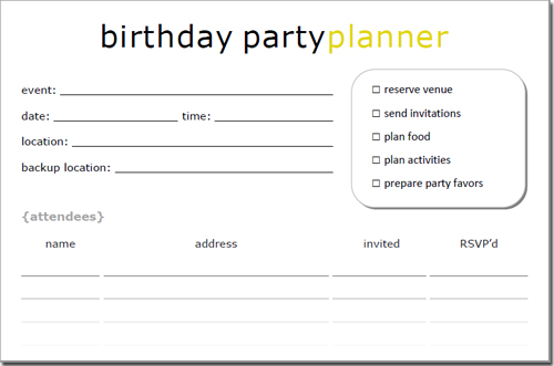 Plan Your Next Birthday Party Planner with This Free Printable > Life Your Way