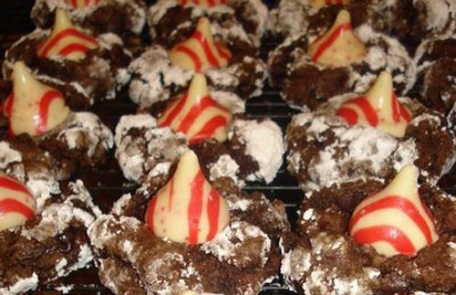 chocolate candy cane blossoms