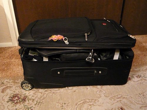 overloaded suitcase