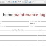 Printable Home Maintenance Log