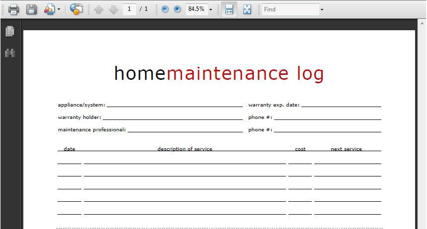 You are currently viewing Printable Home Maintenance Log