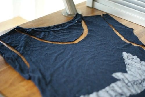 cutting a t-shirt bag