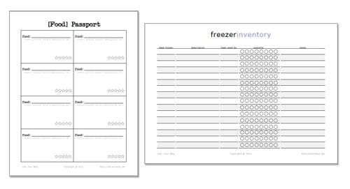 5 to year passport template and Passport Printables: Food Free Freezer Inventory