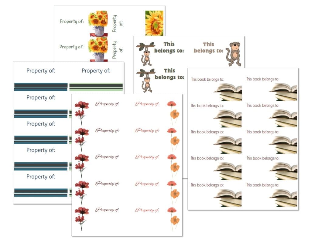 printable property labels