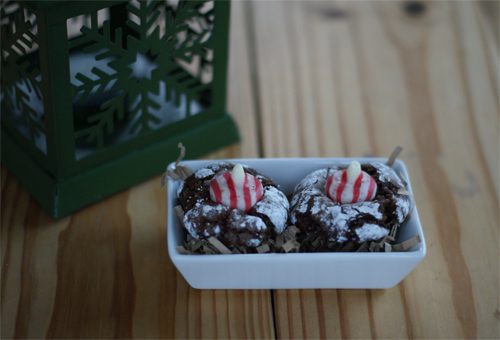 chocolate candy cane blossoms