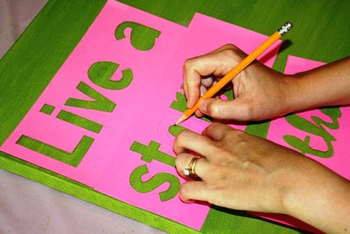 Stenciling Words onto Canvas