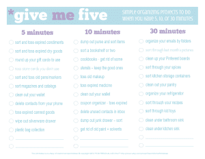 Read more about the article Give Me Five: Simple Organizing Projects to Do When You Have 5, 10, or 30 Minutes