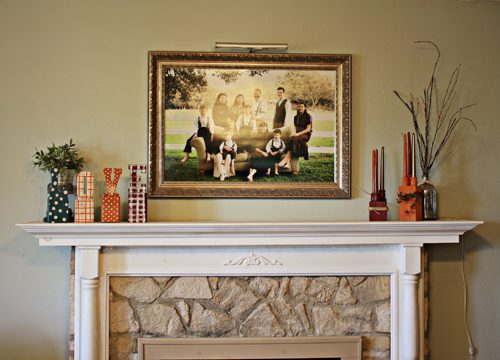 step by step mantle decorating