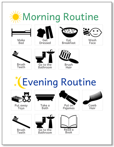 Printable Morning & Evening Routine at lifeyourway.net