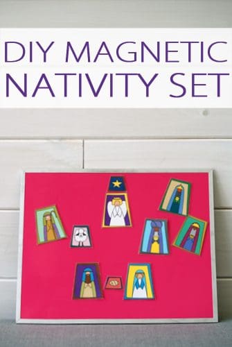 Christmas nativity wooden magnet set