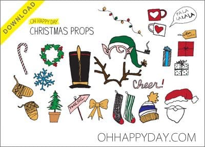 FREE Printable Photo Booth Props {101 Days of Christmas at lifeyourway.net}