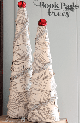 Book Page Trees {Handmade Decor Roundup at lifeyourway.net}