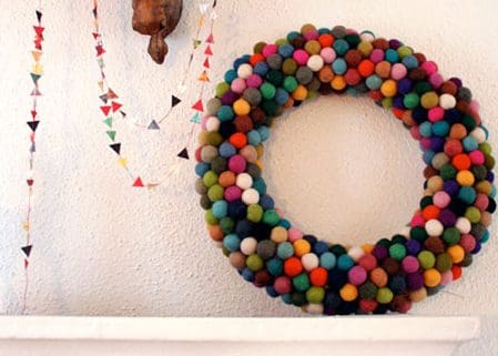 Felted Ball Wreath {DIY Wreath Roundup at lifeyourway.net}