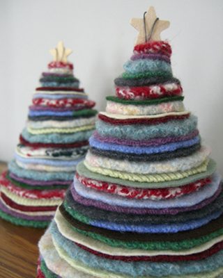Felted Sweater Holiday Trees