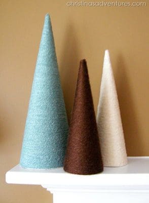 Yarn Wrapped Trees {Handmade Decor Roundup at lifeyourway.net}