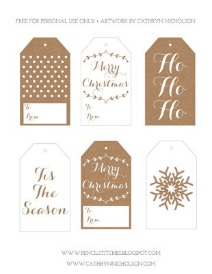 {Printable Christmas Tags Roundup at lifeyourway.net}