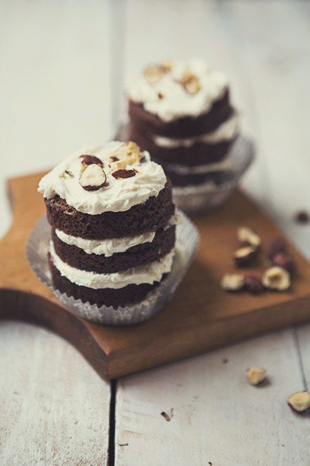 Hazelnut Mocha Mini Layers Cakes #recipe via Christmas.YourWay.net