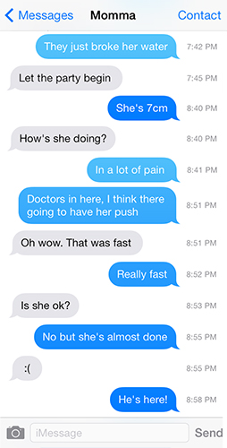 Texts During Labor