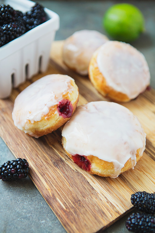 Lime and Blackberry Jam-Filled Doughnuts #recipe via LifeYourWay.net