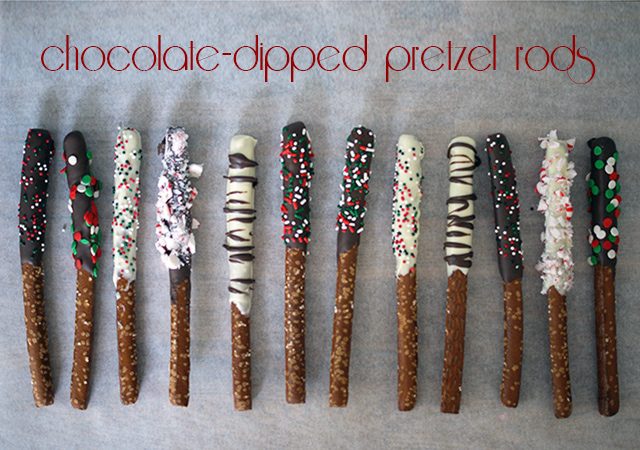 Chocolate Dipped Pretzel Rods