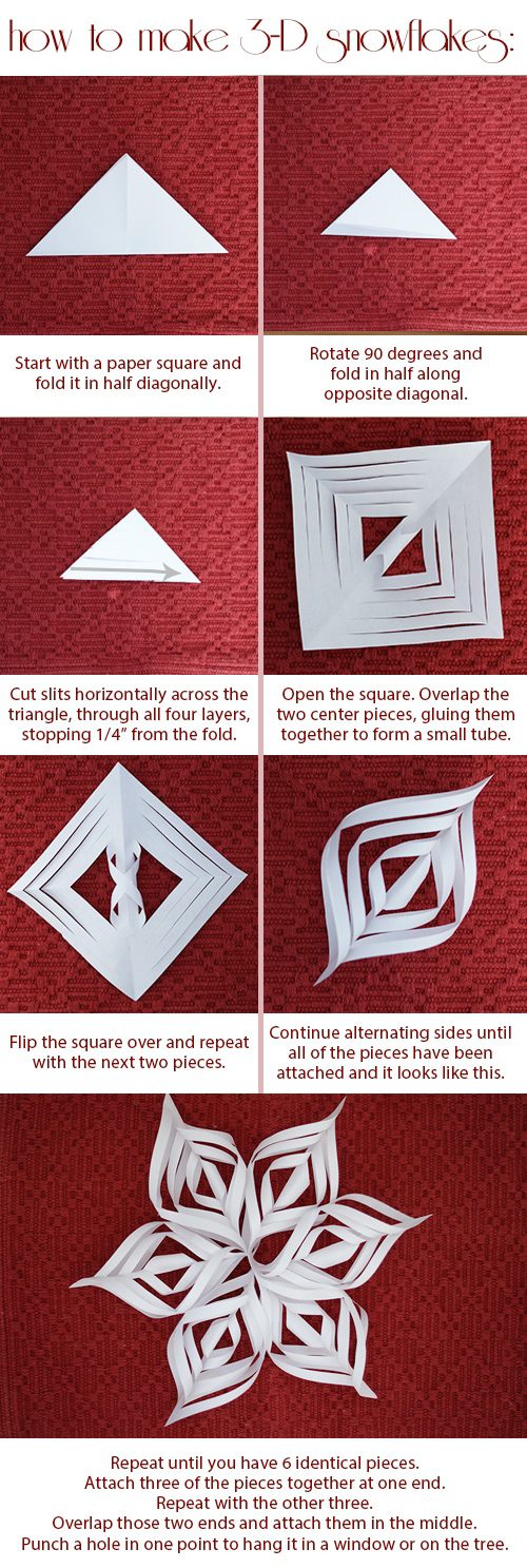 3-D Paper Snowflakes