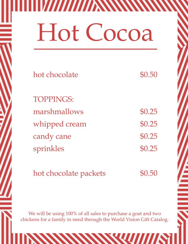 Hot Cocoa Stand for Charity