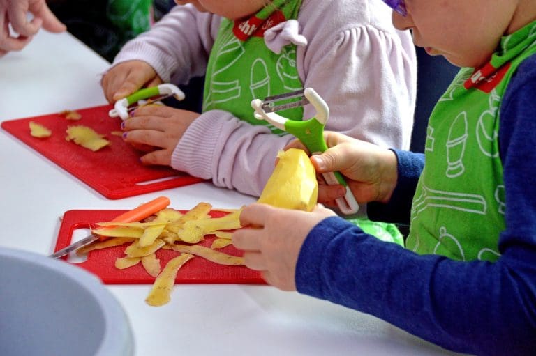 Kids cooking in the kitchen