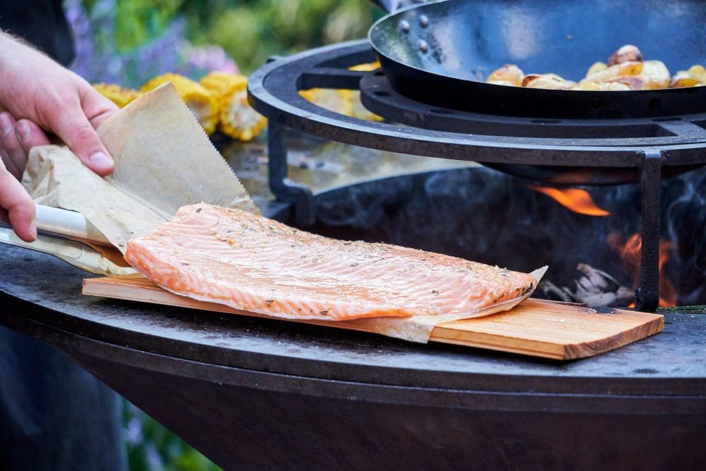 Grilling on a fire pit