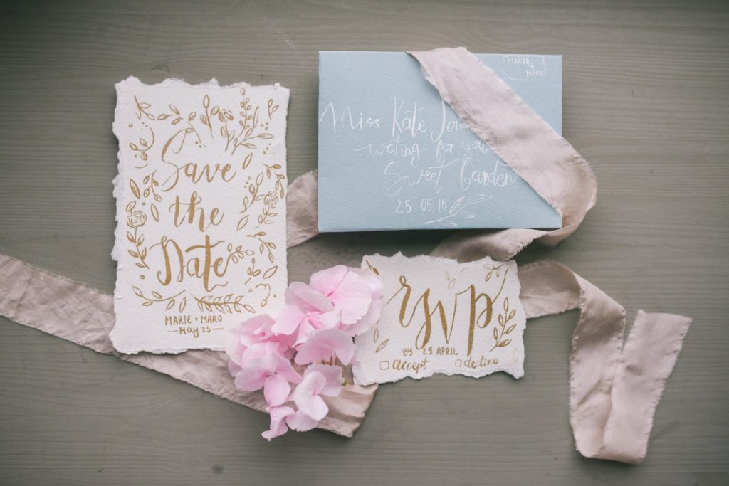 Textured wedding invitations
