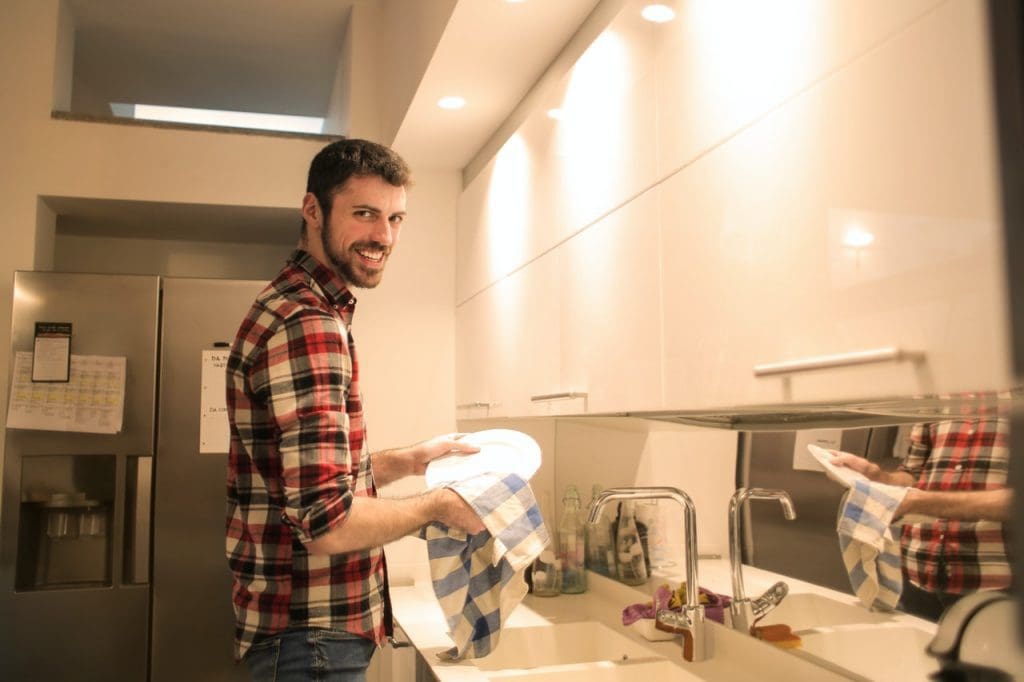 Man doing dishes