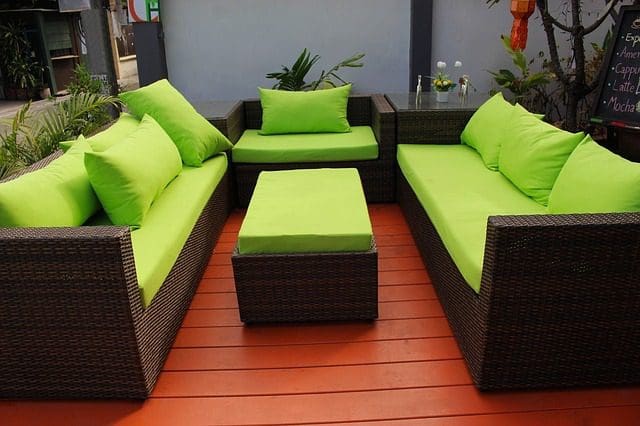 Green cushions