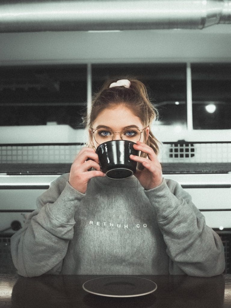 Woman drinking tea