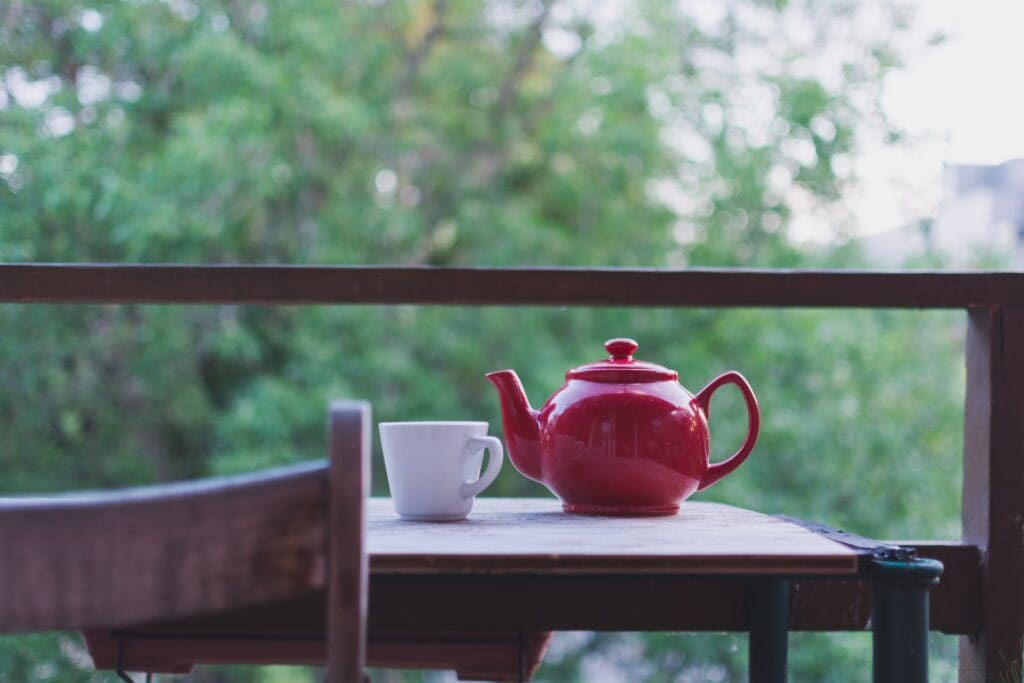 Red teapot