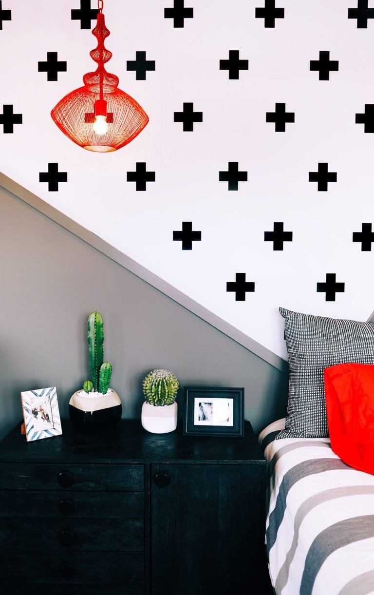 See How to Create a Sultry Look with Removable Black Wallpaper