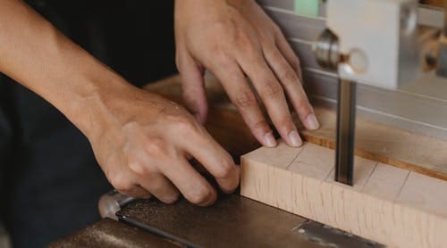 Cutting wood with a table saw