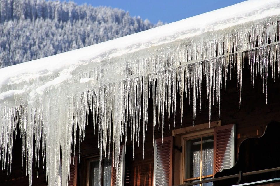 Icicles on roof