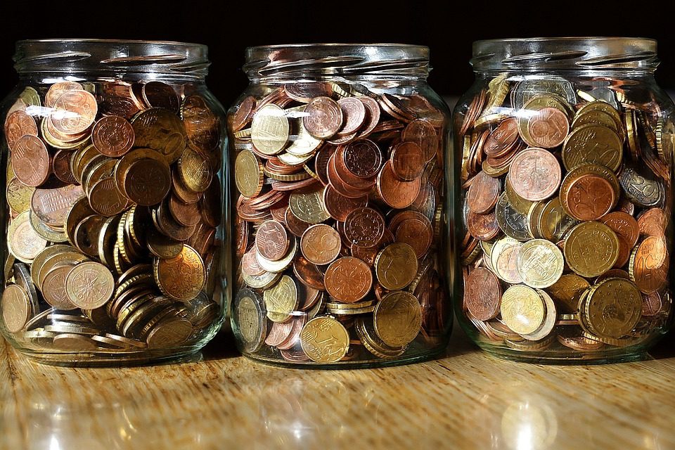 Jars of coins 