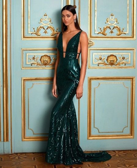 Iris Gown in emerald