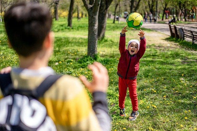 Playing with children