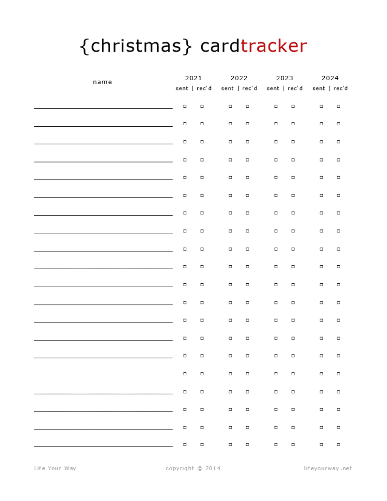 Printables - Christmas Planner - LifeYourWay