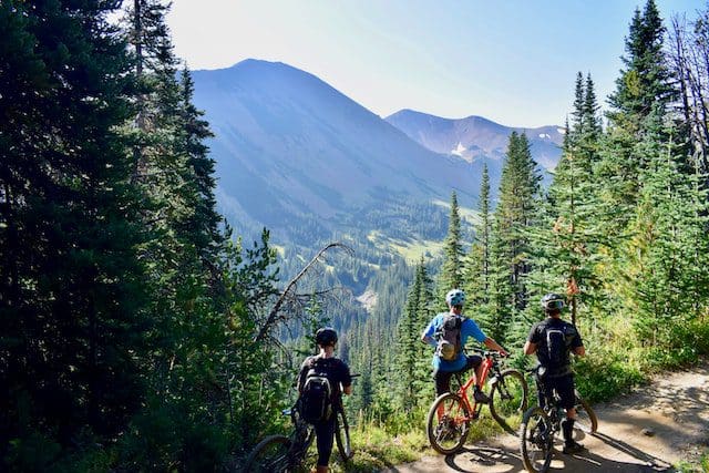 mountain biking with friends