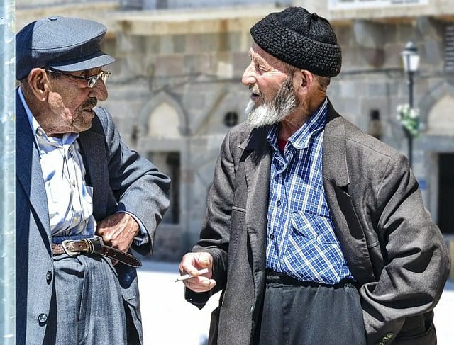 Pictures of men talking