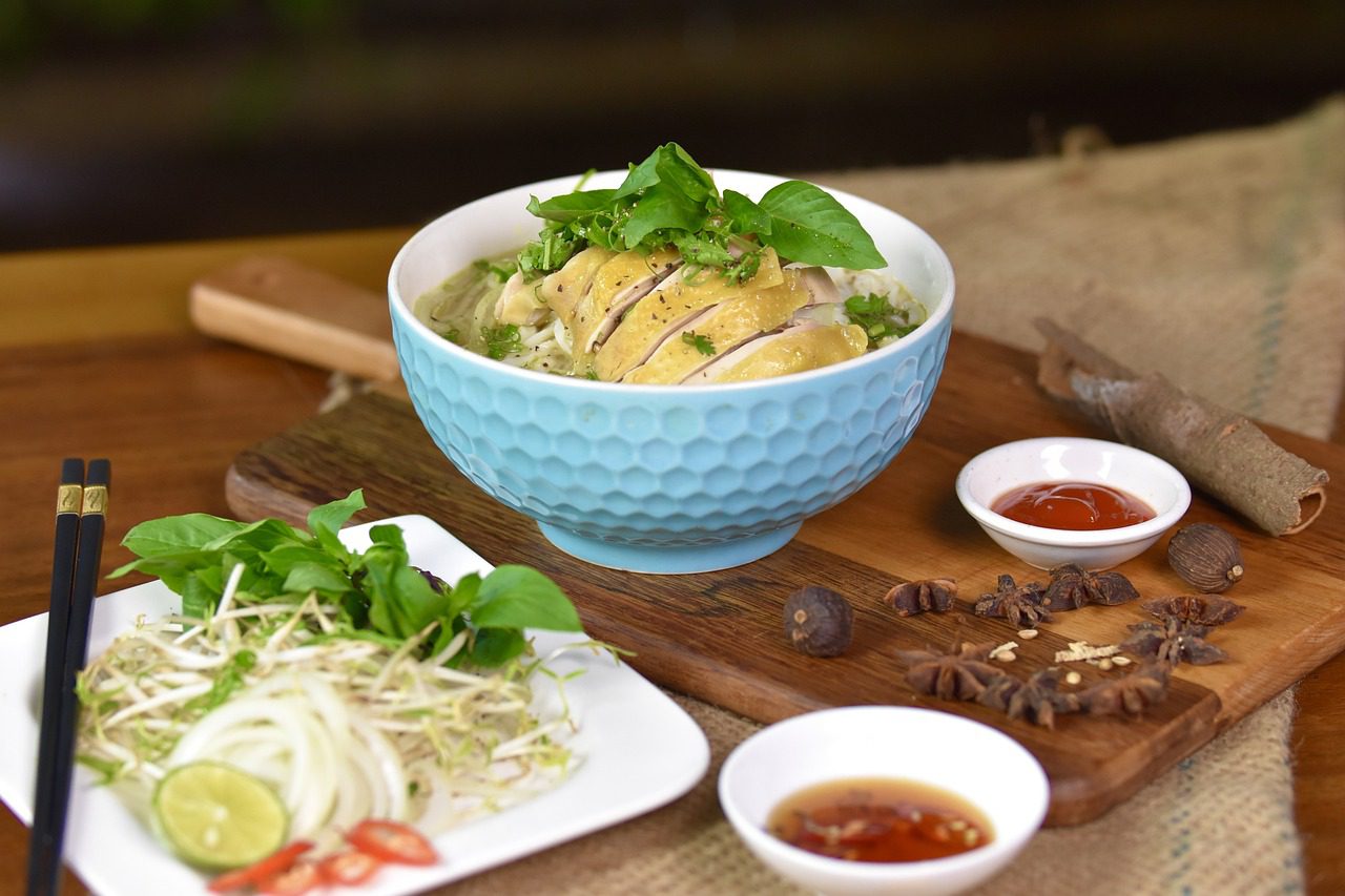 Chicken noodle soup in Vietnam
