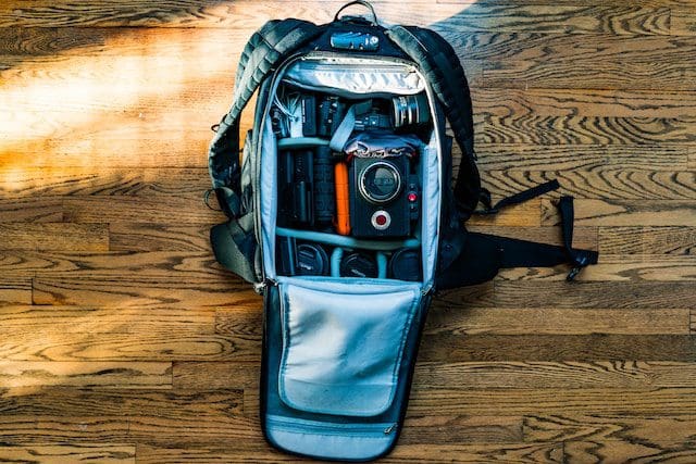 Camera bag and equipment