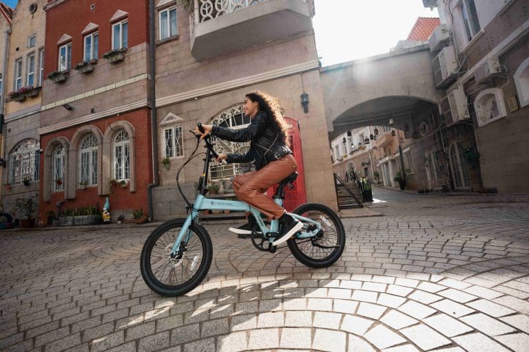 Girl riding E-bike
