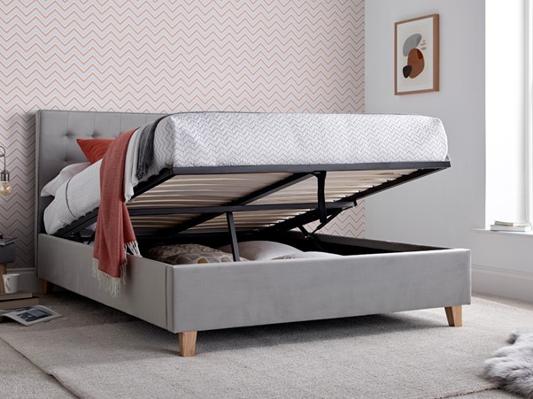 Bedmr Kingham 4FT 6 Double Ottoman Bed - Grey. Priced £349 (Save £150 on RRP) Available from Bedstar.