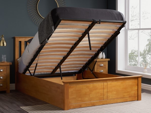 Birlea Phoenix 4FT Small Double Wooden Ottoman Bed - Oak. Priced £413 (Save £221 on RRP) Available from Bedstar.
